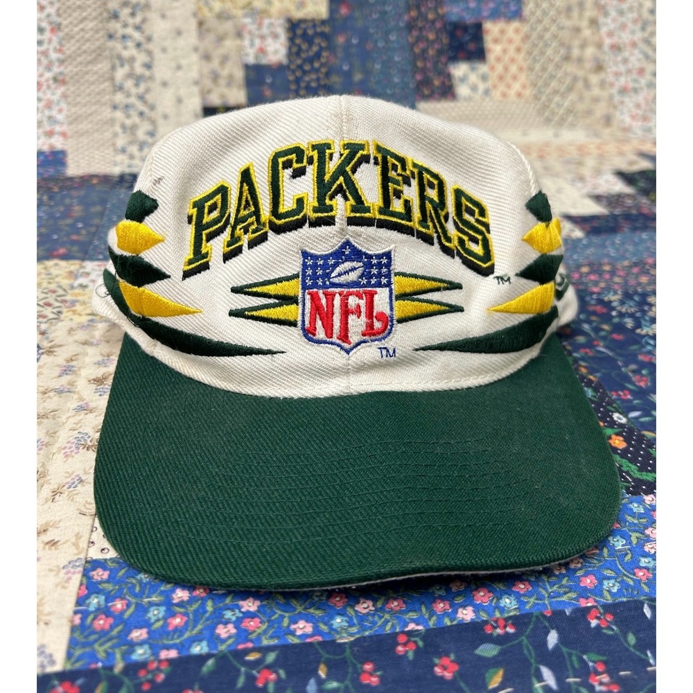Vintage Green Bay Packers Logo Athletic NFL Pro Line Diamond‎ Snapback Hat Cap